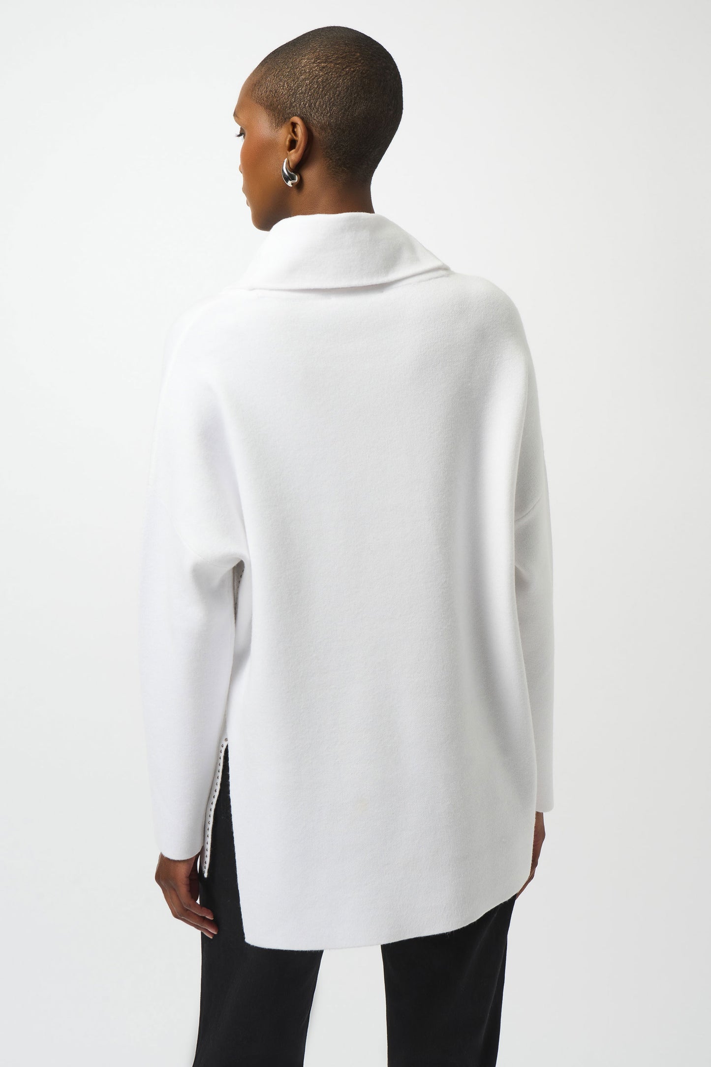 Joseph Ribkoff Sweater Knit Asymmetrical Pullover Vanilla 253913-1761