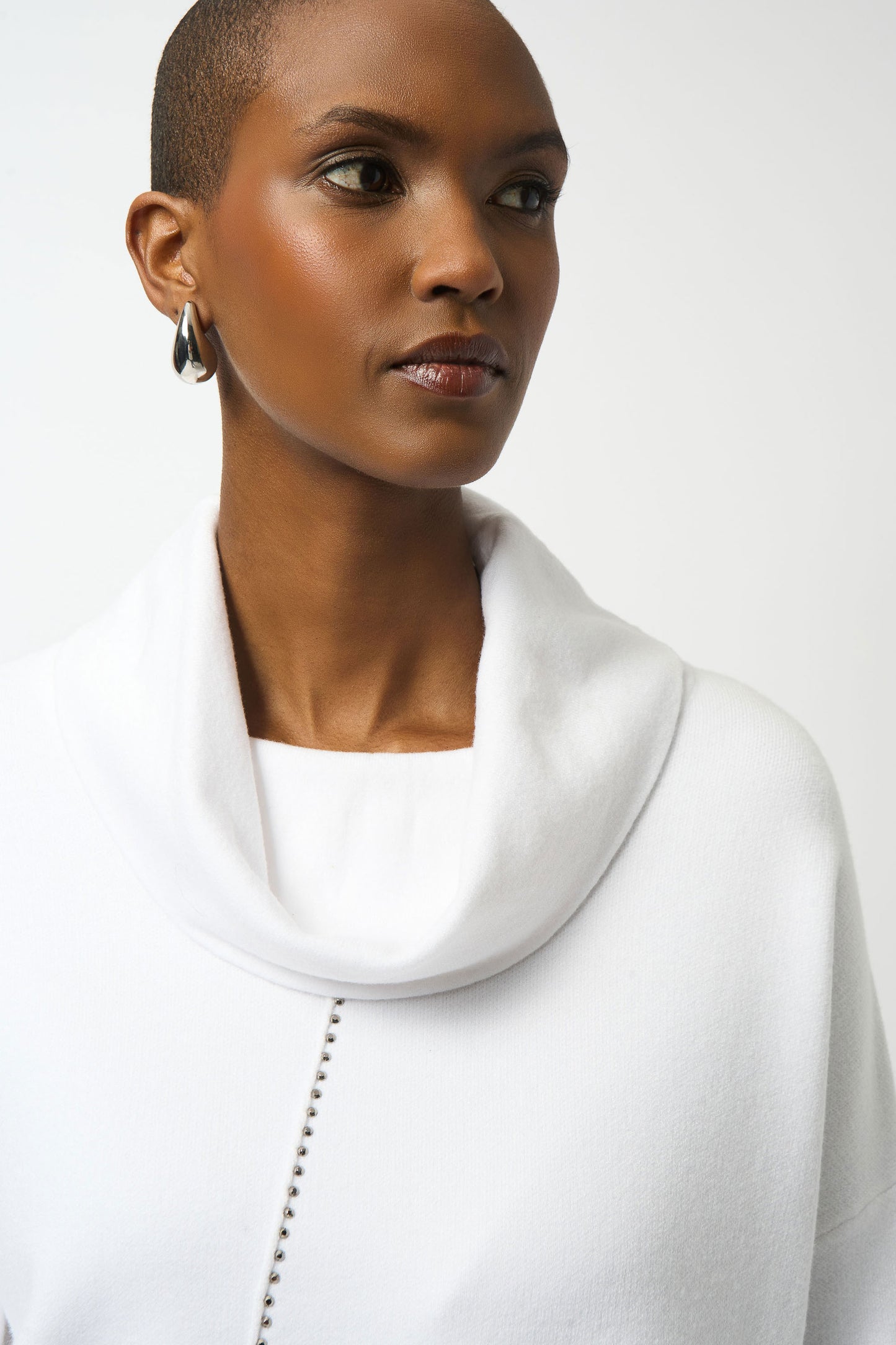 Joseph Ribkoff Sweater Knit Asymmetrical Pullover Vanilla 253913-1761