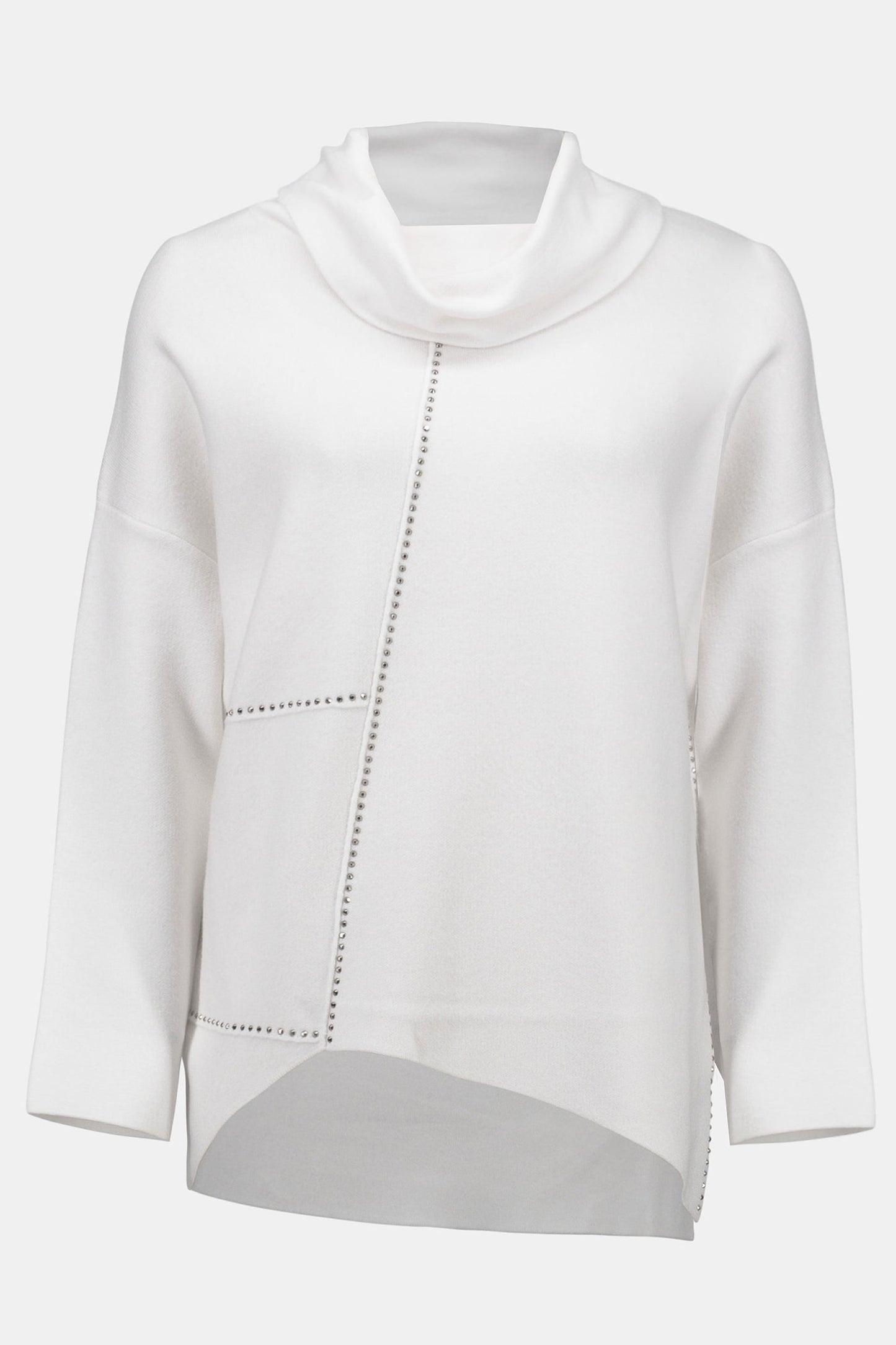 Joseph Ribkoff Sweater Knit Asymmetrical Pullover Vanilla 253913-1761