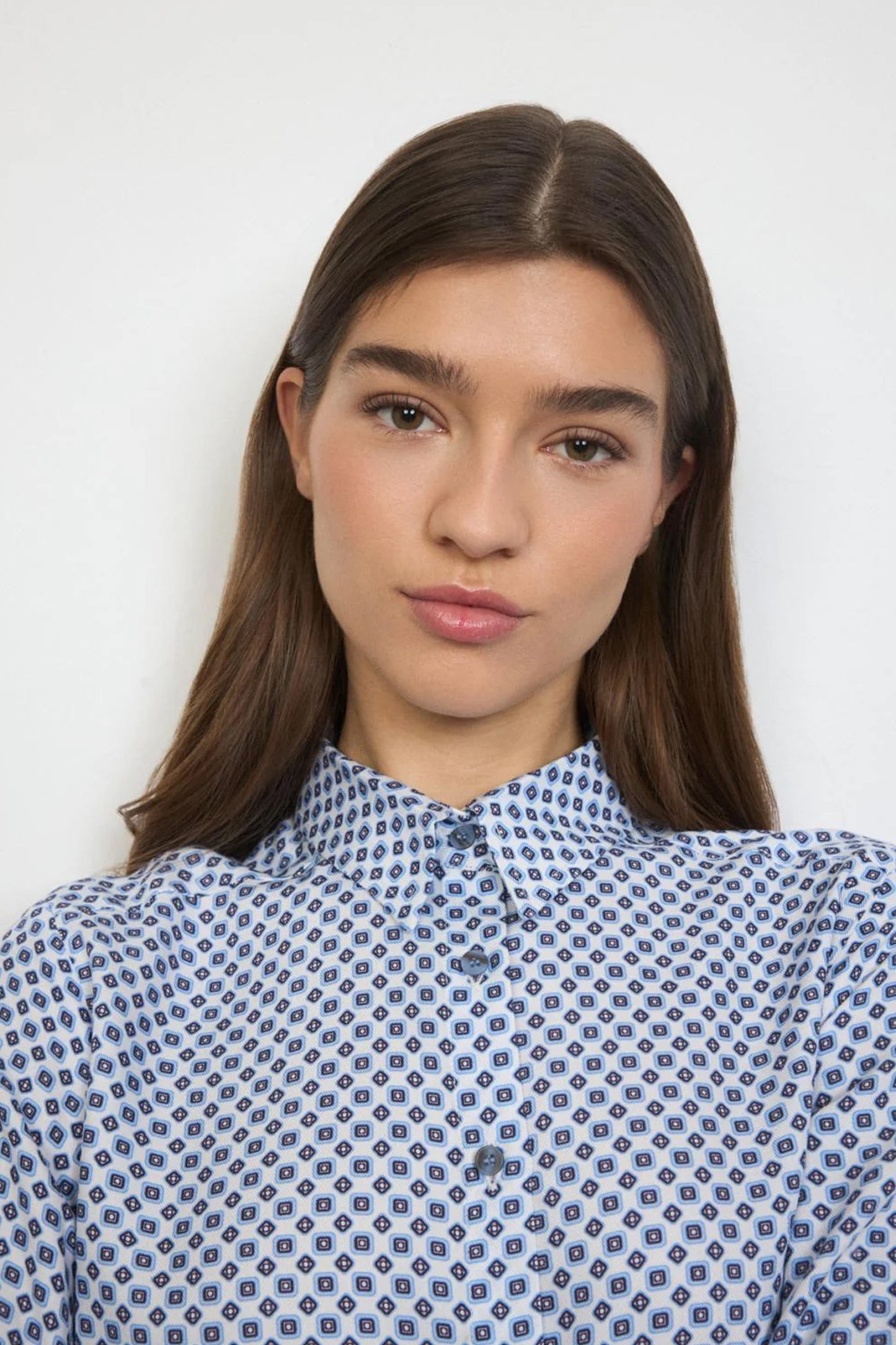 Tinta Geometric Print Shirt Blue/Multi Tosca