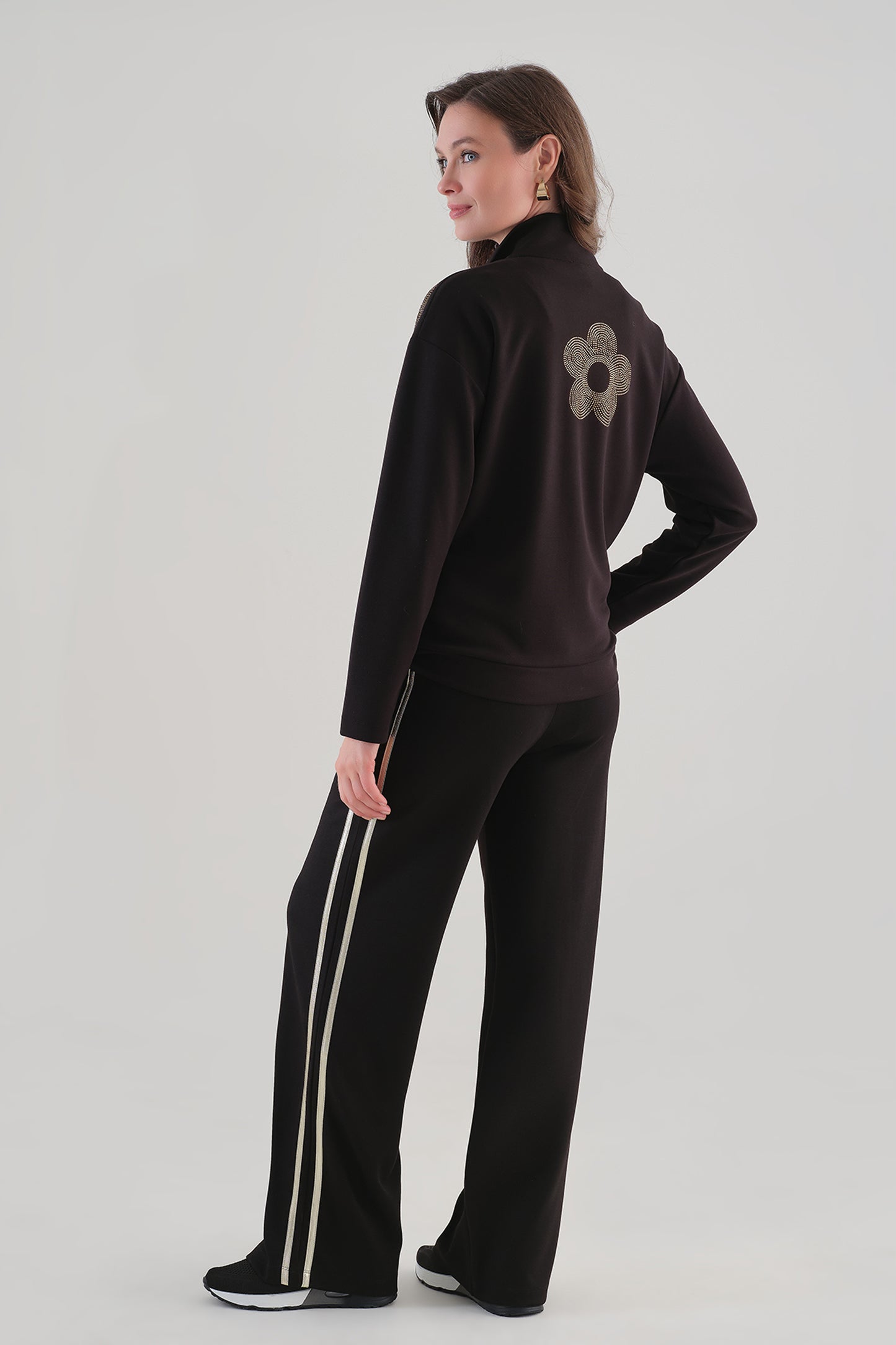 Tricotto Embroidered Zip Through Jacket Black 96074