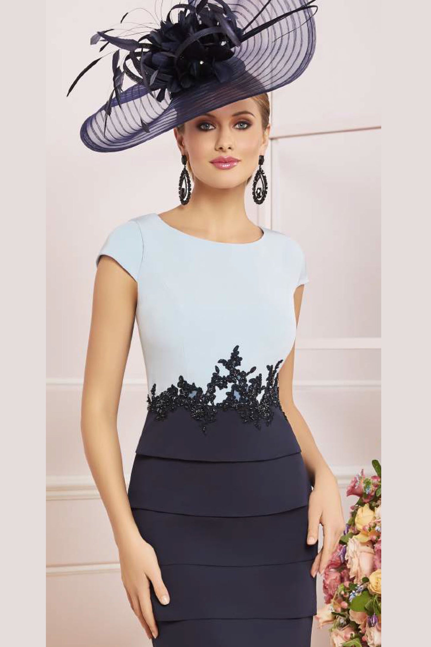 Veni Infantino Layered & Lace Detail Two Piece Navy/Pacific Blue 991497