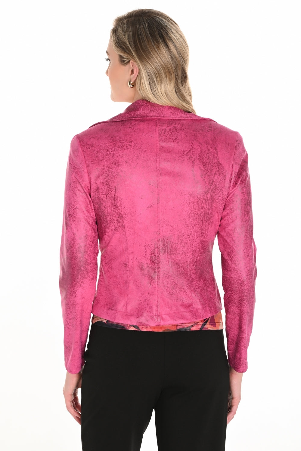 Frank Lyman Suede Effect Collared Jacket Begonia 253322-839