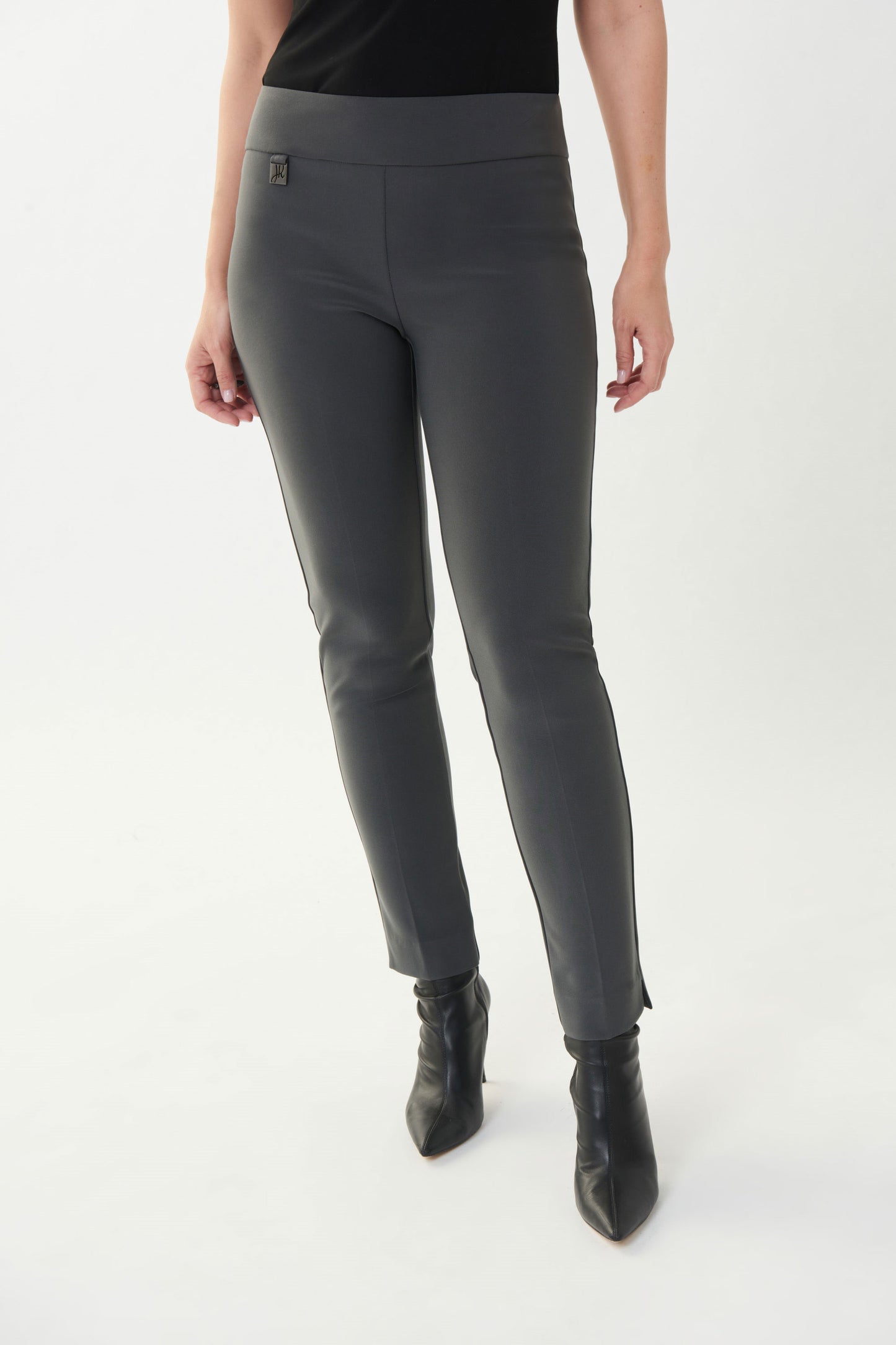 Joseph Ribkoff High Waist Slim Leg Trousers Slate Grey 144092-3923