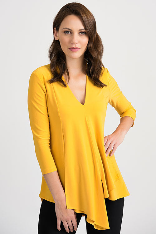 Joseph Ribkoff Asymmetric Tunic Golden Sun 161066-1637
