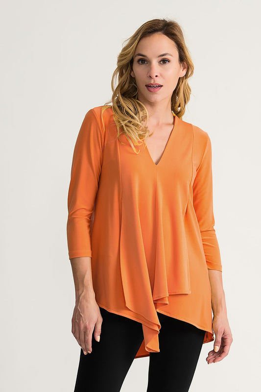 Joseph Ribkoff Asymmetric Tunic Tangerine 161066-3775