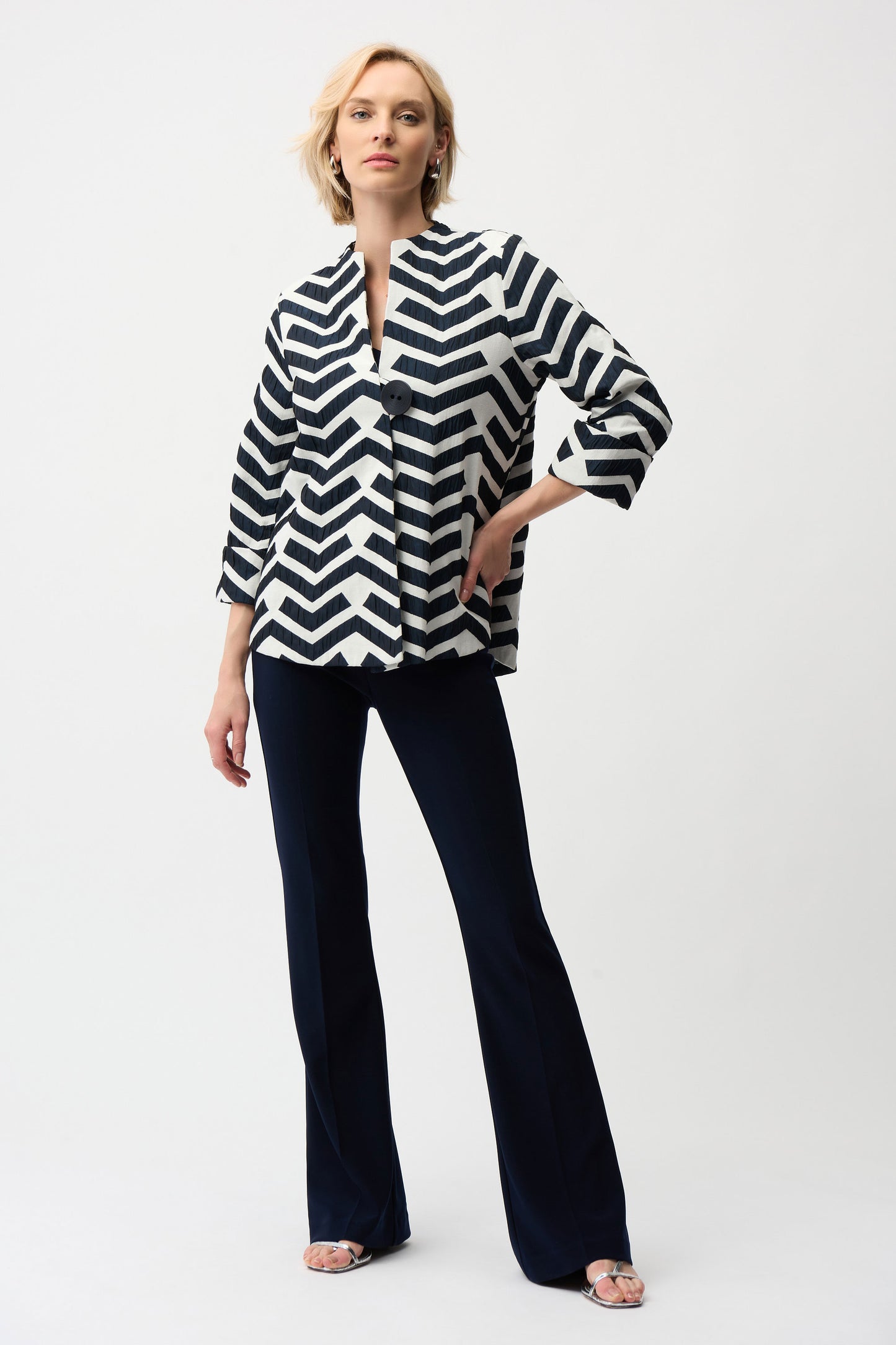 Joseph Ribkoff Classic Flared Pants Midnight Blue 163099-2166