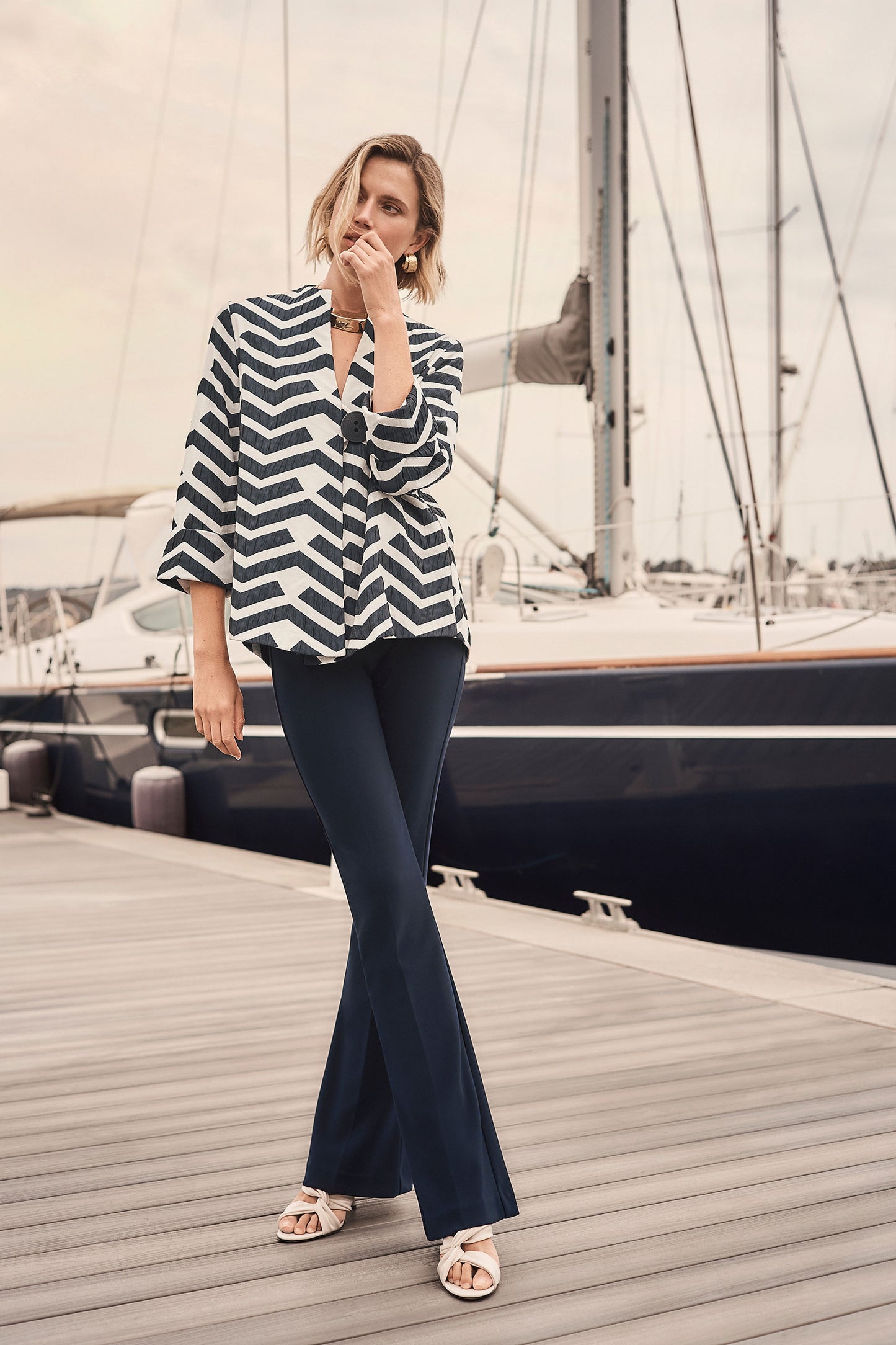 Joseph Ribkoff Classic Flared Pants Midnight Blue 163099-2166