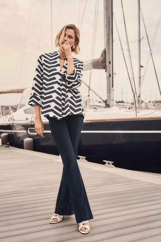 Joseph Ribkoff Classic Flared Pants Midnight Blue 163099-2166