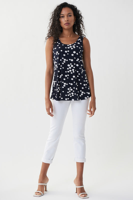 Joseph Ribkoff Polka Dot Sleeveless Top Midnight/Vanilla 222252-2229