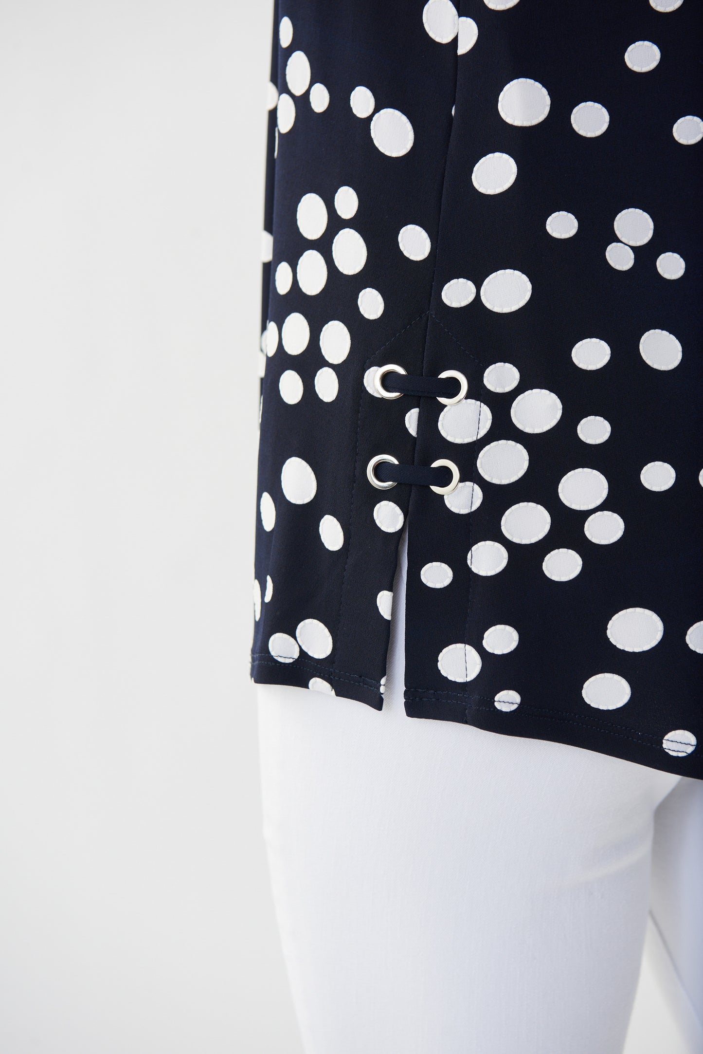 Joseph Ribkoff Polka Dot Sleeveless Top Midnight/Vanilla 222252-2229