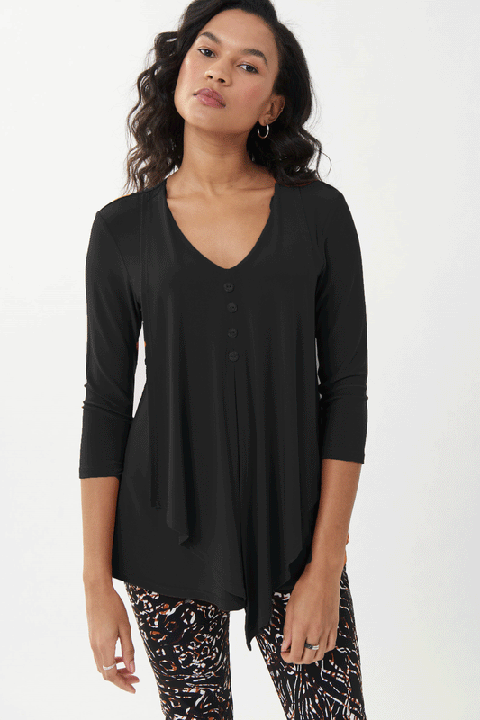 Joseph Ribkoff Button Detail Top Black 223102-11