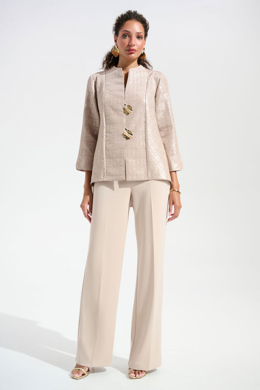 Joseph Ribkoff Scuba Crepe Wide Leg Pull-On Trousers Sand 233787-3677