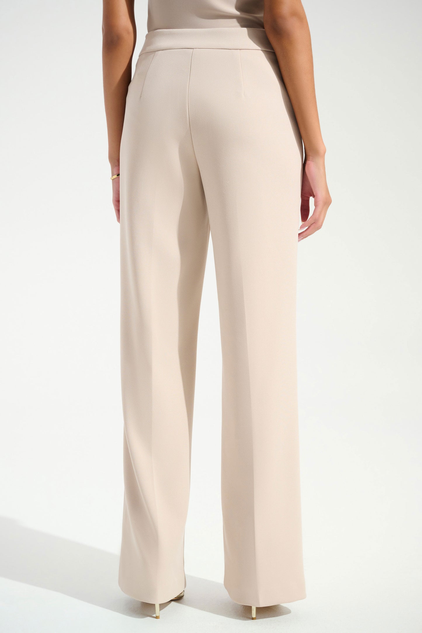 Joseph Ribkoff Scuba Crepe Wide Leg Pull-On Trousers Sand 233787-3677