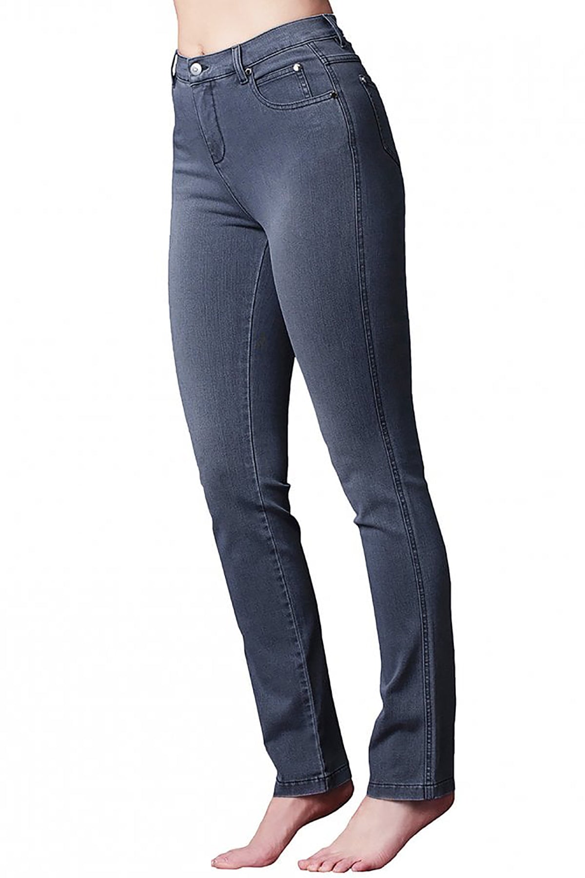 Marble Slim Straight Leg Jeans Grey Denim 2408-182