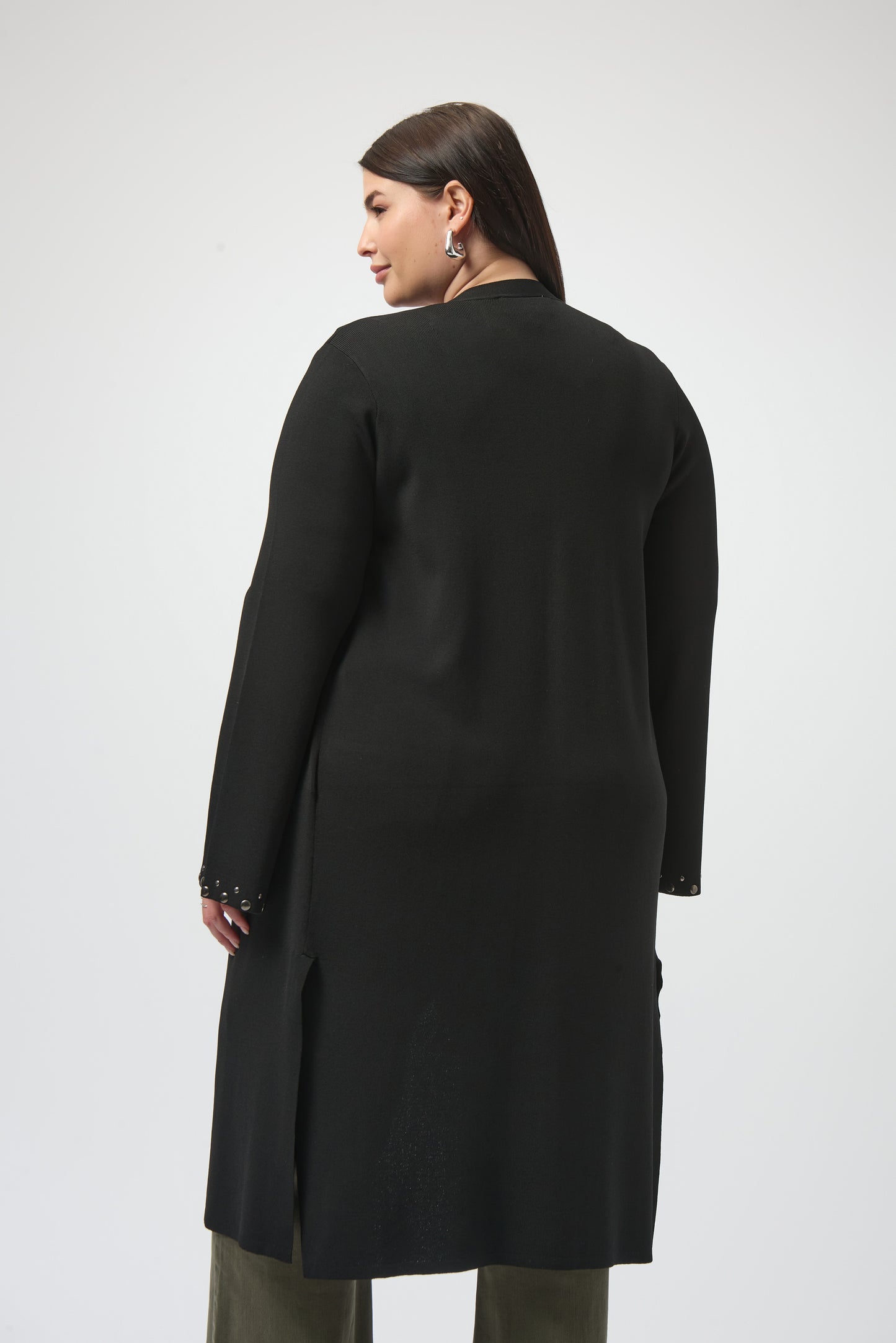 Joseph Ribkoff Sweater Knit Open-Front Cover Up Black 253990-11