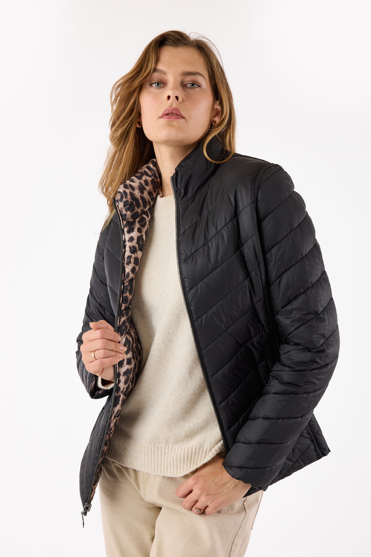 Frandsen Reversible Leopard Print Jacket Brown/Black 526-588-1890