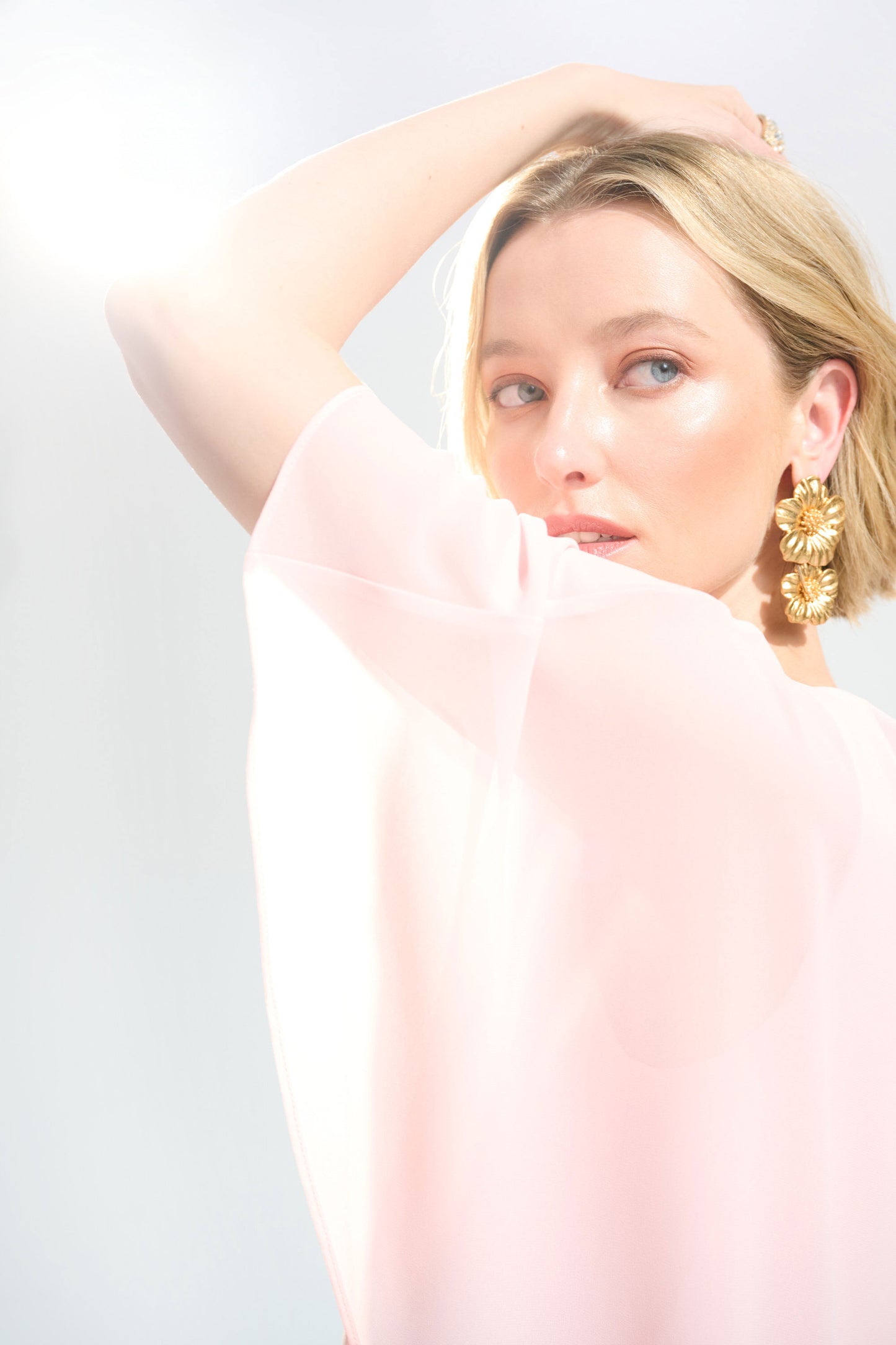 Joseph Ribkoff Woven Twill A-Line Dress With Chiffon Overlay Petal Pink 261708-4475