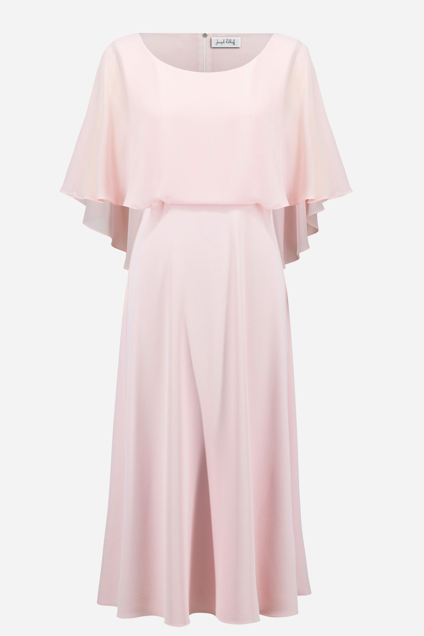 Joseph Ribkoff Woven Twill A-Line Dress With Chiffon Overlay Petal Pink 261708-4475