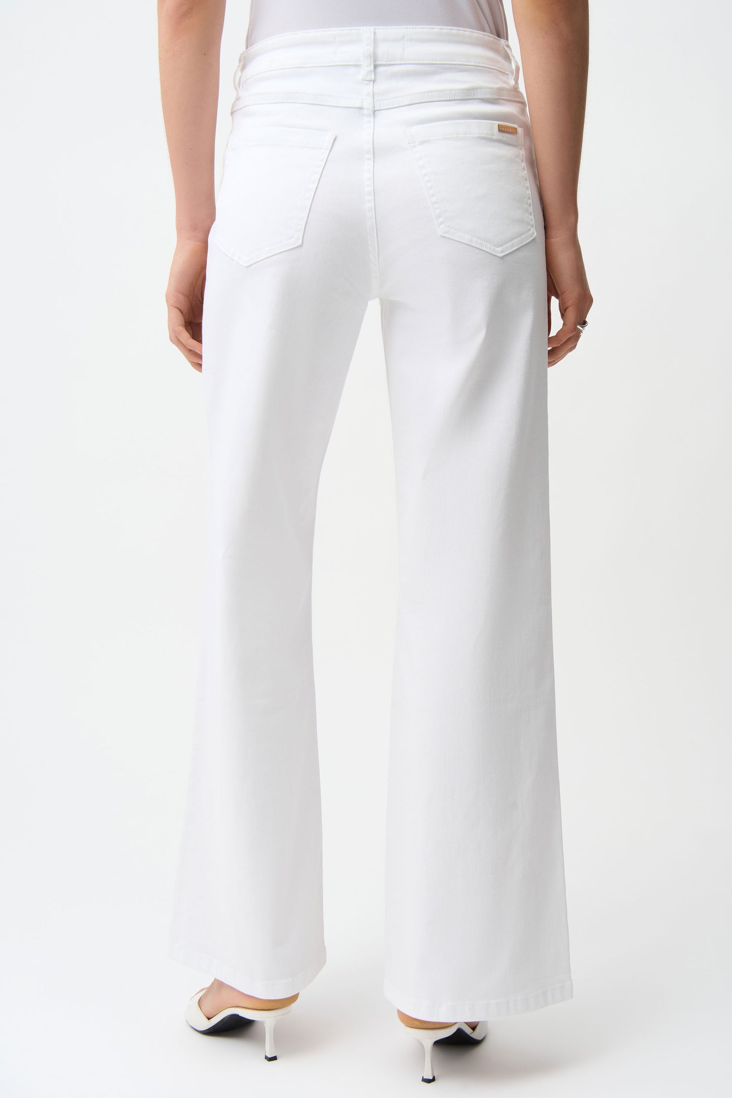 Joseph Ribkoff Goldie Classic Wide-Leg Stretch Jeans White 261989-12