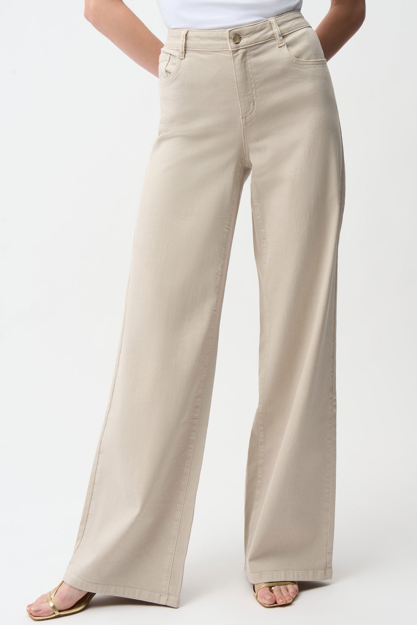 Joseph Ribkoff Goldie Classic Wide-Leg Stretch Jeans Moonstone 261989-3854