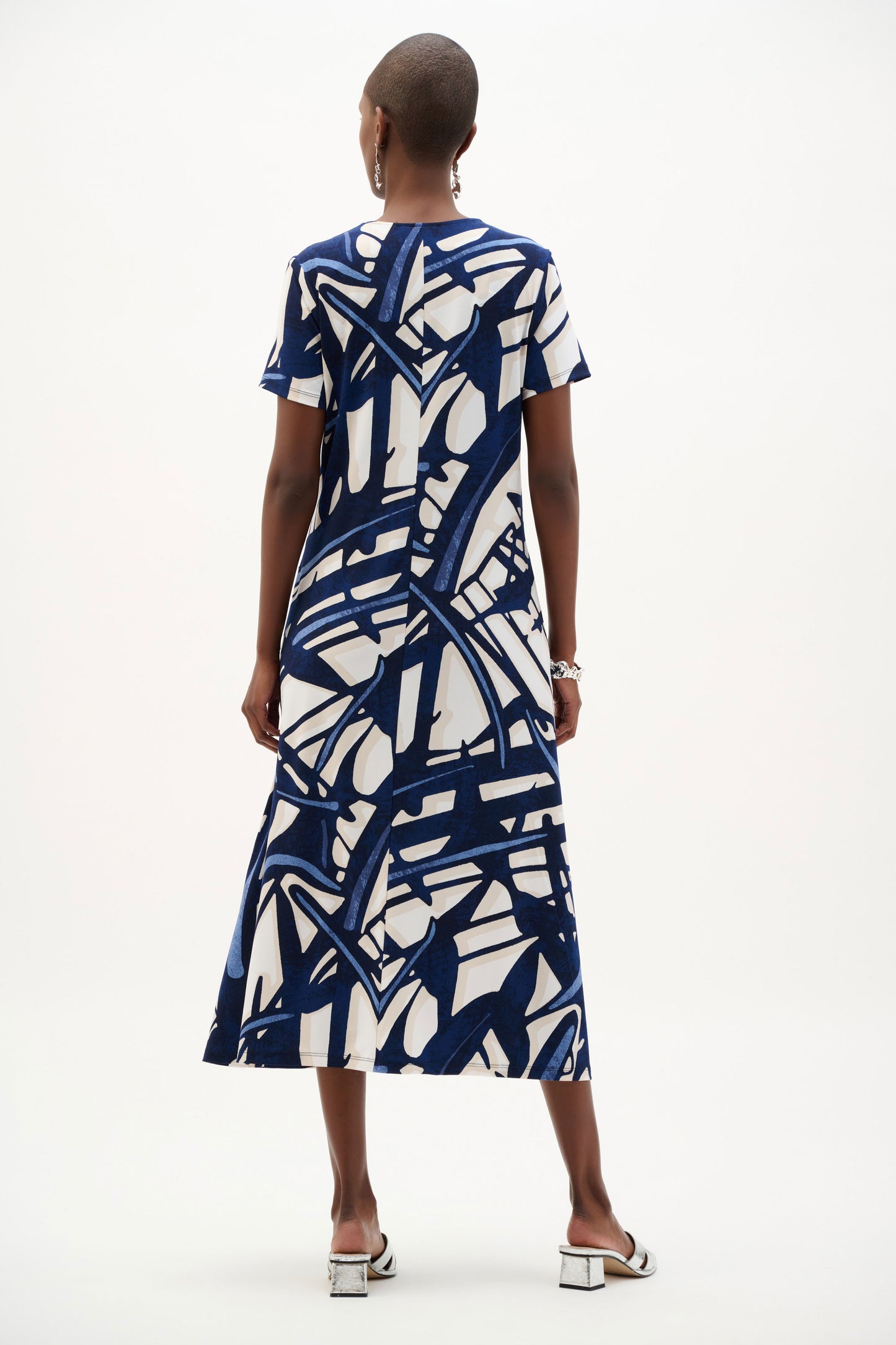 Joseph Ribkoff Silky Knit Abstract Print Trapeze Dress 262245-2539