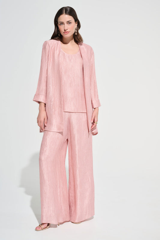 Joseph Ribkoff Crinkle Jacquard Misty Rose Three Piece Set 262720/262721/262704-4528