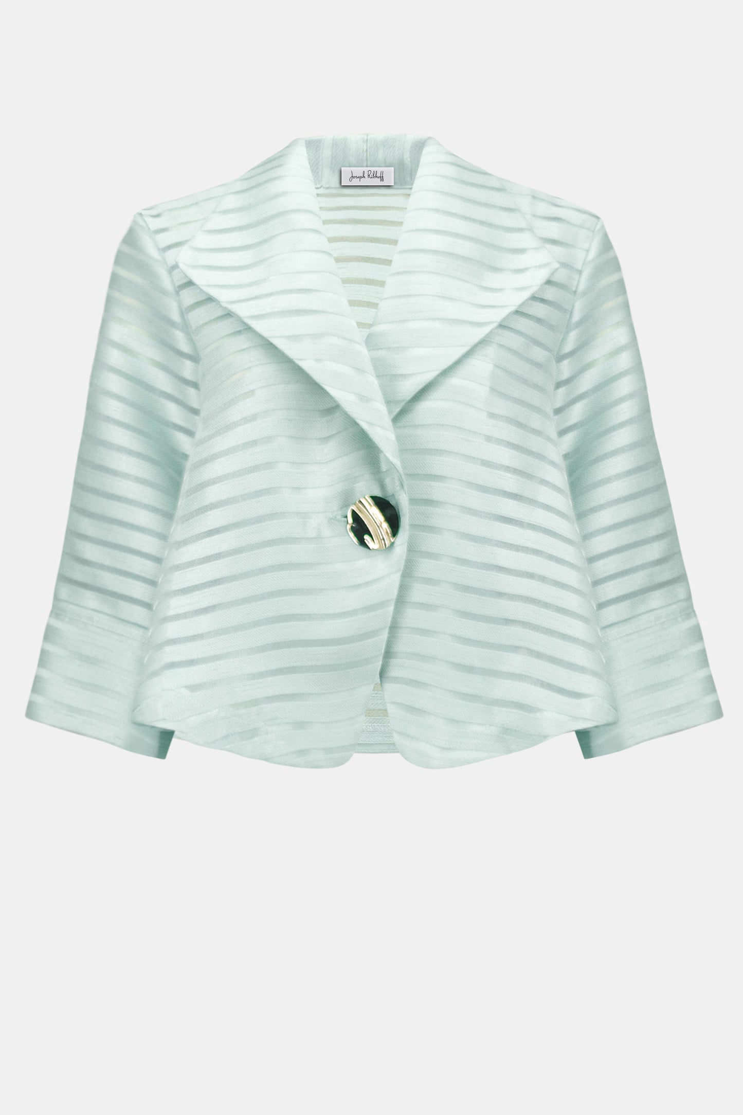 Joseph Ribkoff Novelty Shadow Stripe Swing Jacket With Lapel Pistachio 262707-4526
