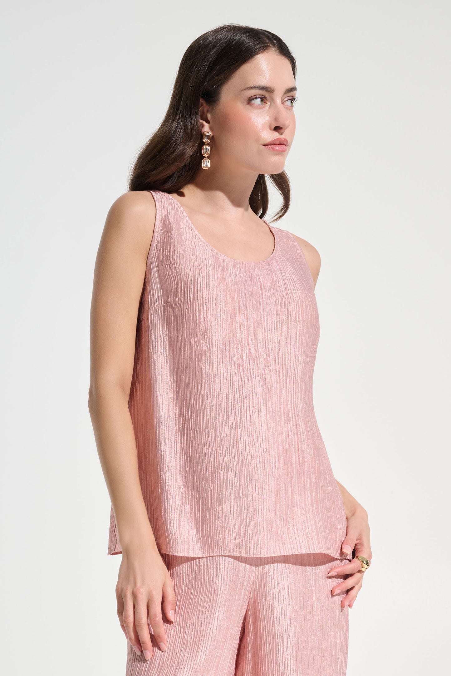 Joseph Ribkoff Crinkle Jacquard Misty Rose Three Piece Set 262720/262721/262704-4528