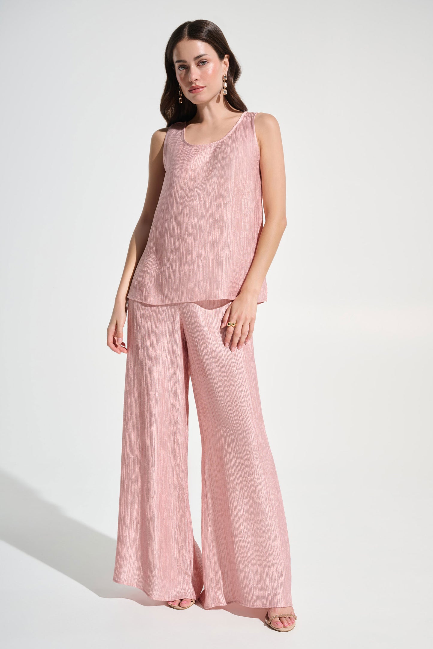 Joseph Ribkoff Crinkle Jacquard Misty Rose Three Piece Set 262720/262721/262704-4528