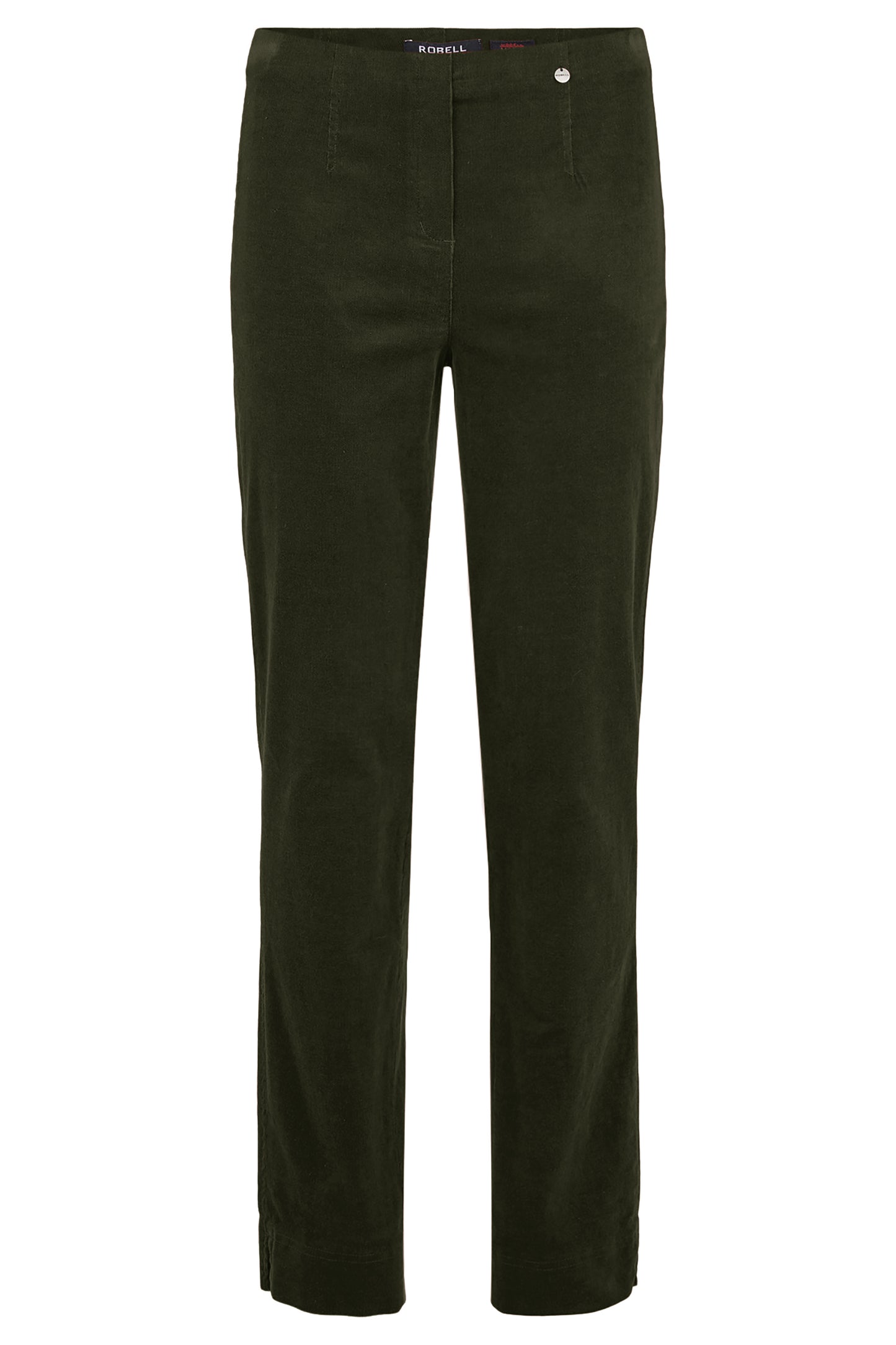 Robell Short Length 29" Marie Velvet Trousers Olive 51414-54363-88S