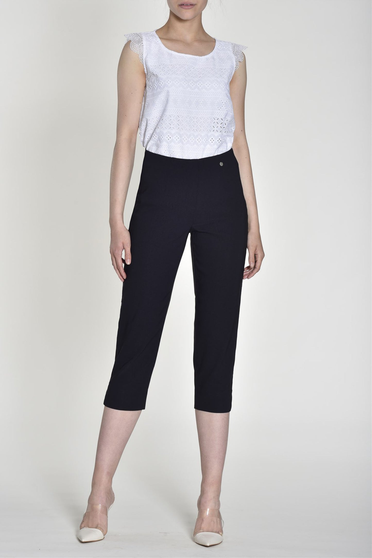 Robell Marie 07 Capri Trousers Navy 51576-5499-69