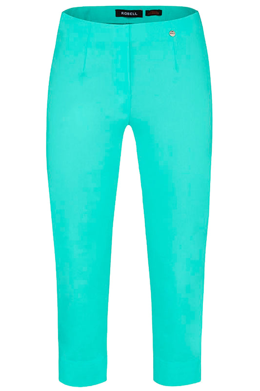 Robell Marie 07 Capri Trousers Aqua Green 51599-5499-720