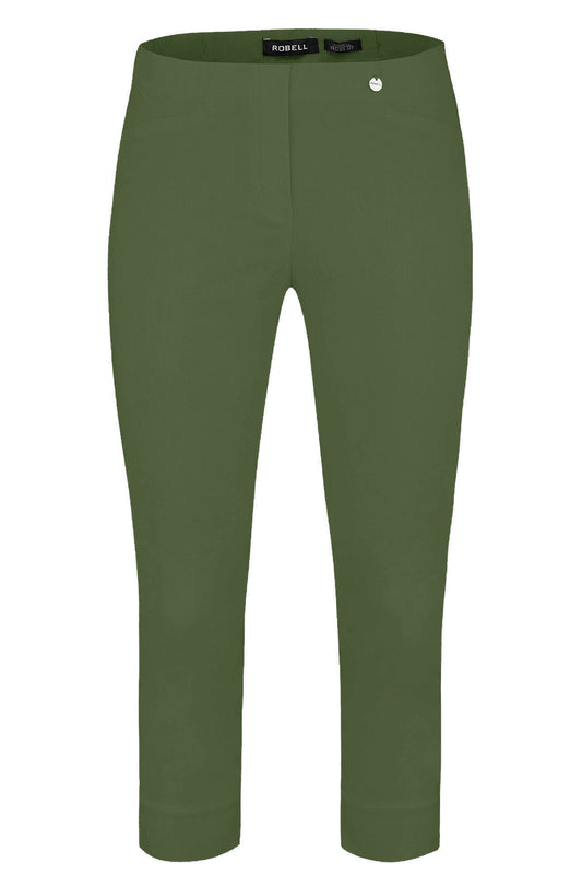 Robell Rose 07 Knee Length Trousers Dark Olive 51636-5499-881