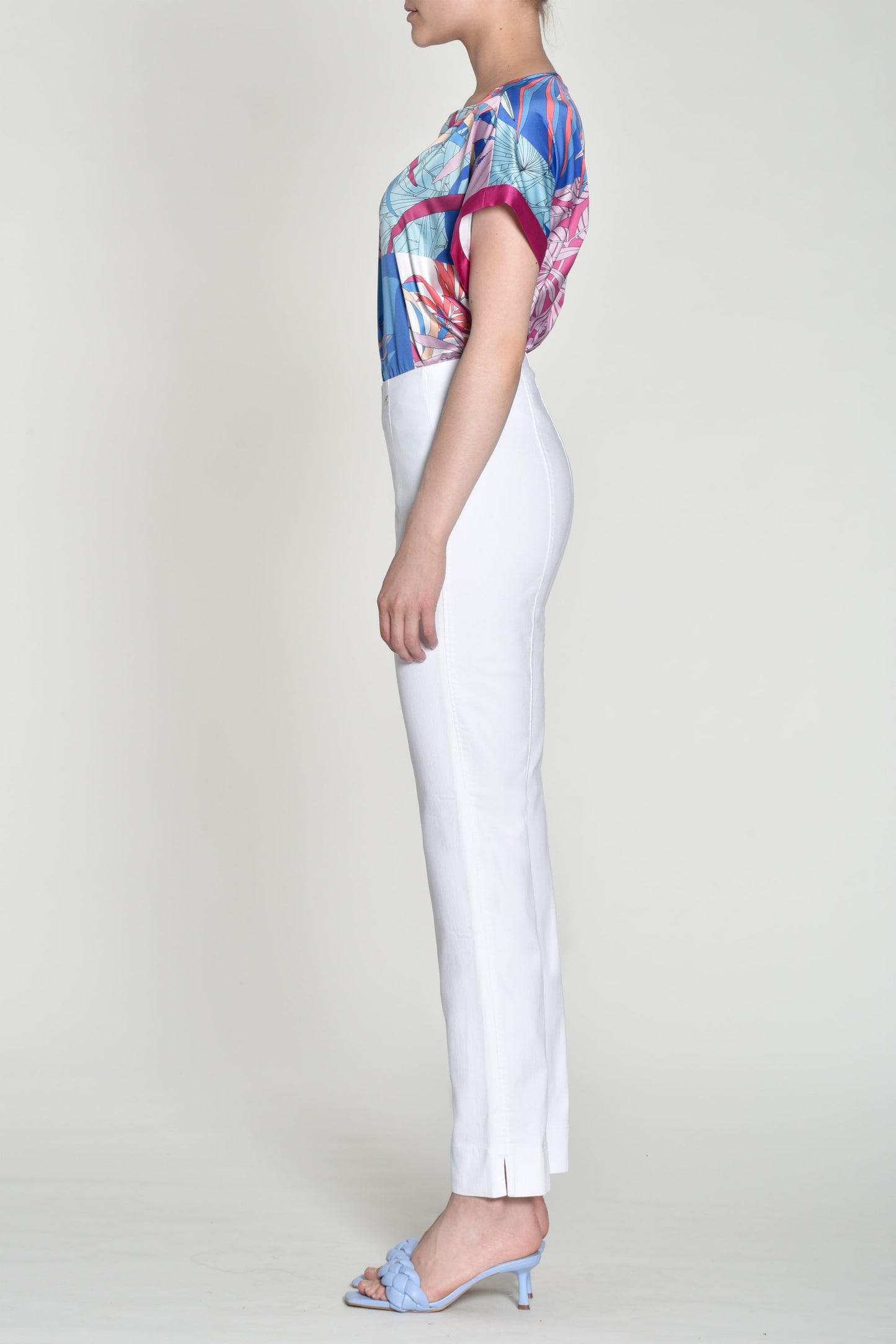 Robell Marie Slim Fit Short Length Jeans White 51639-5448-10S 29" Leg
