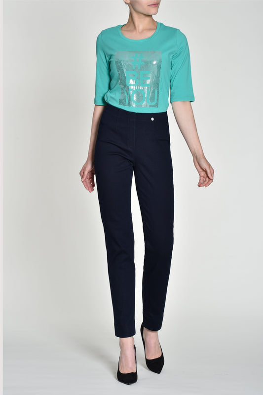 Robell Marie Slim Fit Full Length Jeans Navy 51639-5448-69