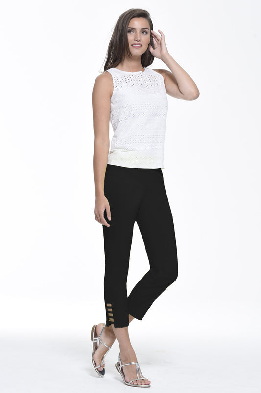 Robell Lena 09 Cut Out Detail Trousers Black 52550-5499-90