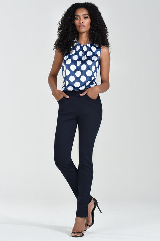 Robell Bella Straight Fit Pocket Jeans Navy 52560-5448-69 31" Leg