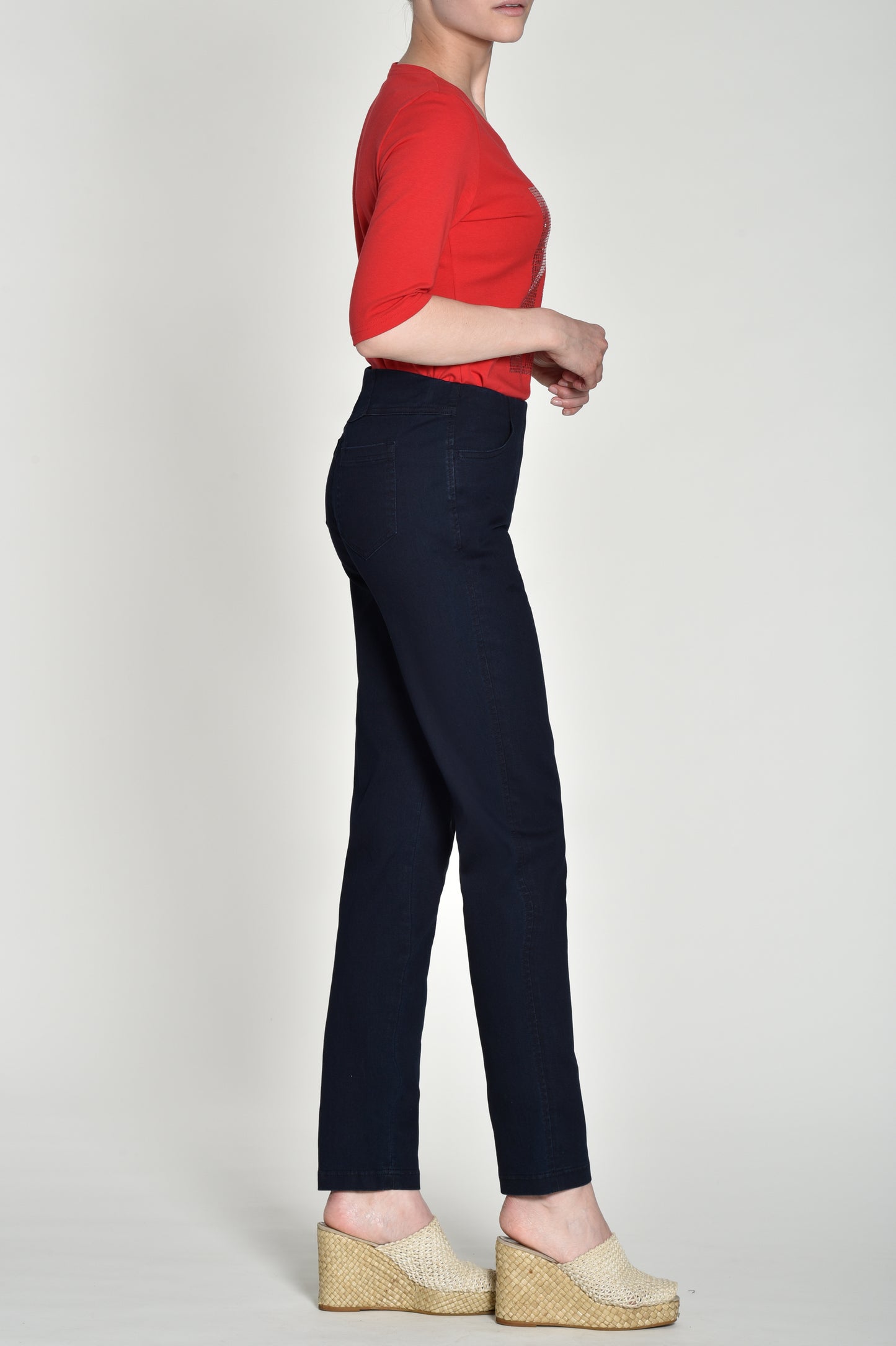 Robell Bella Straight Fit Pocket Jeans Navy 52560-5448-69 31" Leg