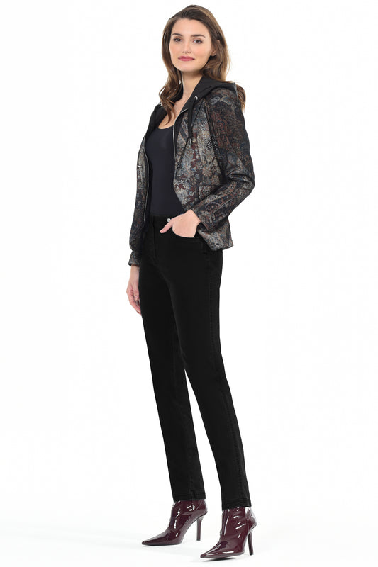 Robell Bella Straight Fit Pocket Jeans Black 52560-5448-90 31" Leg