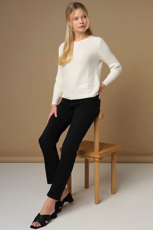 Skovhuus Organic Cotton Zip Detail Sweater Off White 5353-1010