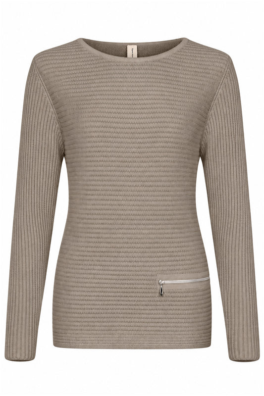 Skovhuus Organic Cotton Zip Detail Sweater Grey 5353-1052