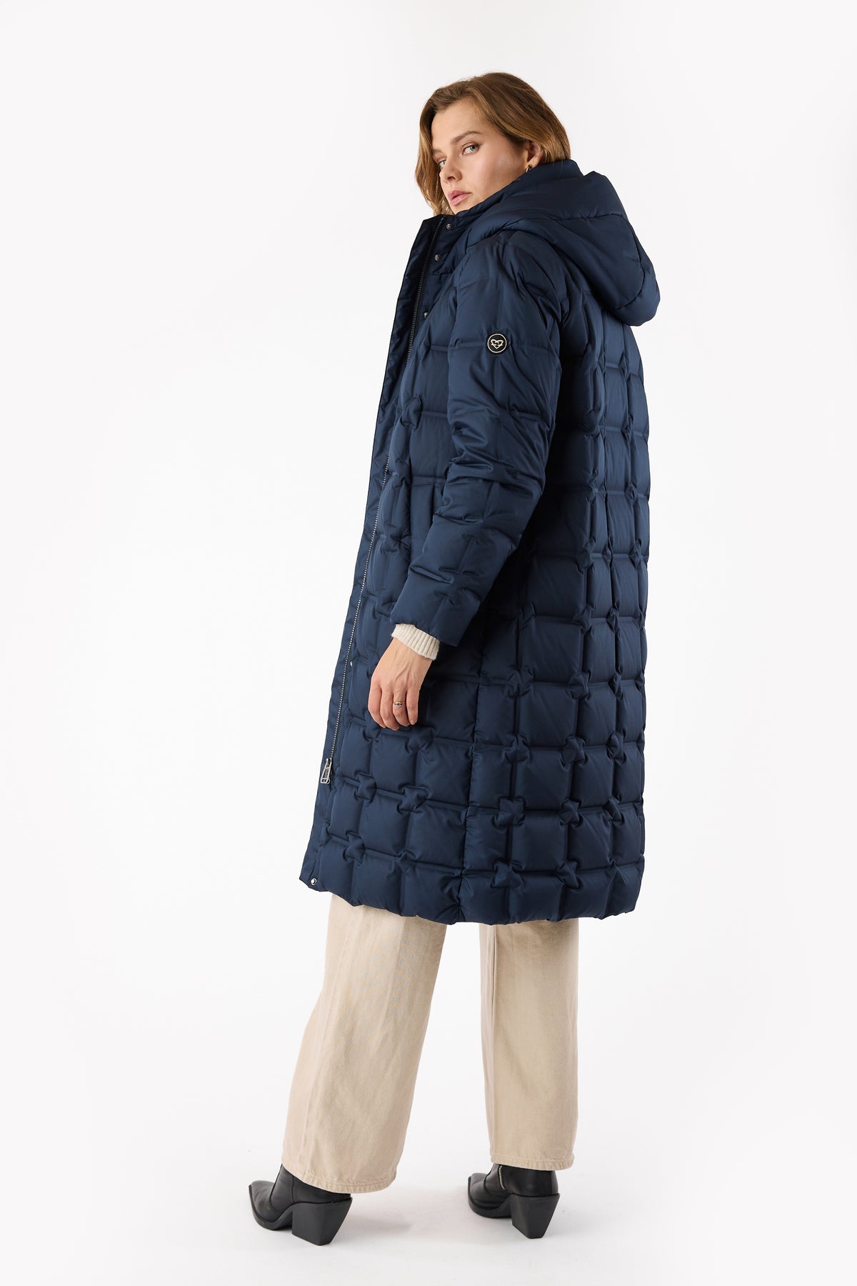 Frandsen Quilted Down Coat Navy 551-576-69