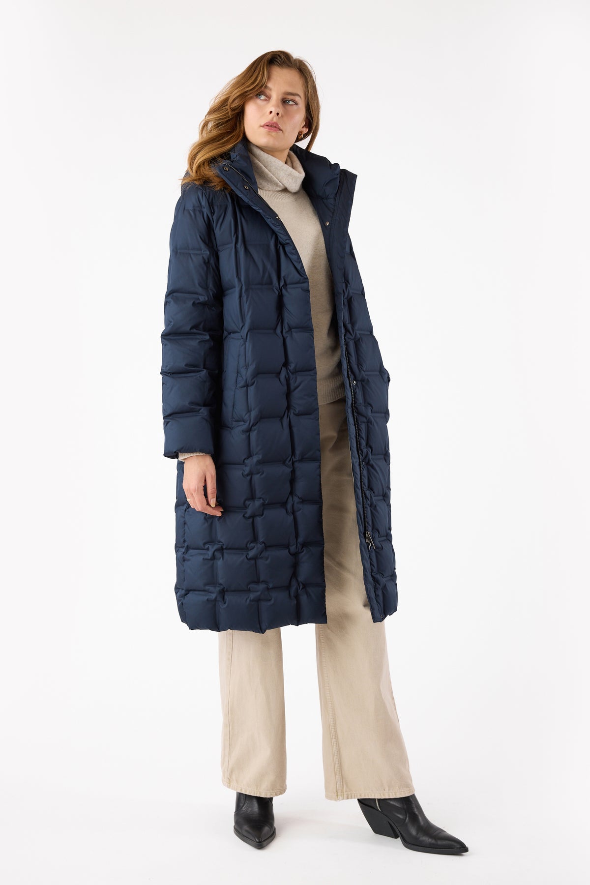 Frandsen Quilted Down Coat Navy 551-576-69
