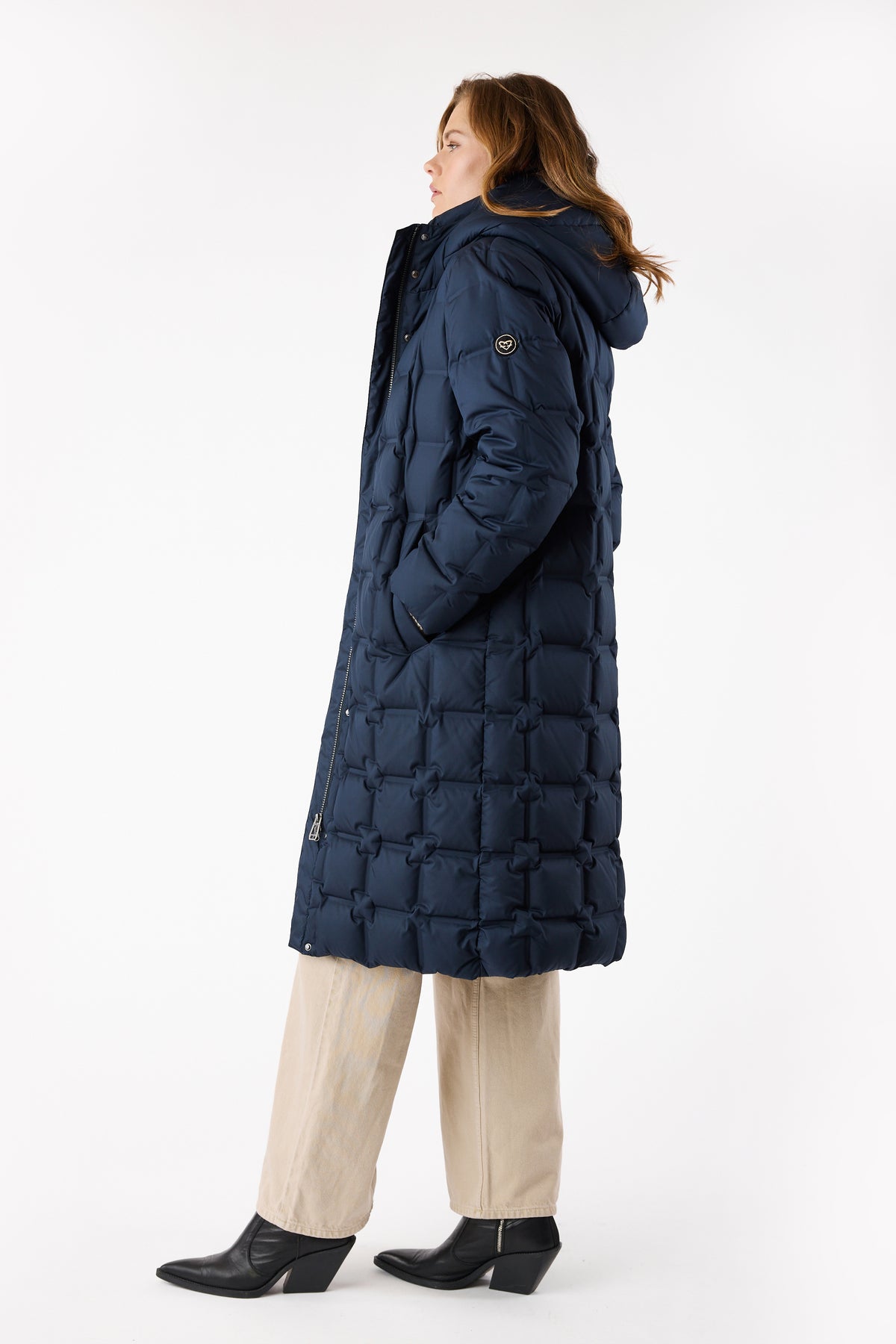 Frandsen Quilted Down Coat Navy 551-576-69