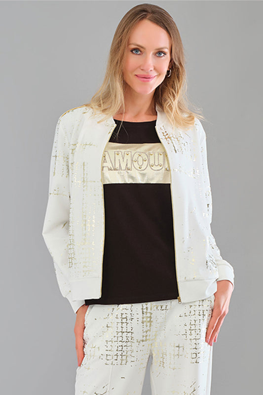 Tricotto Cream Gold-Print Jacket 56141