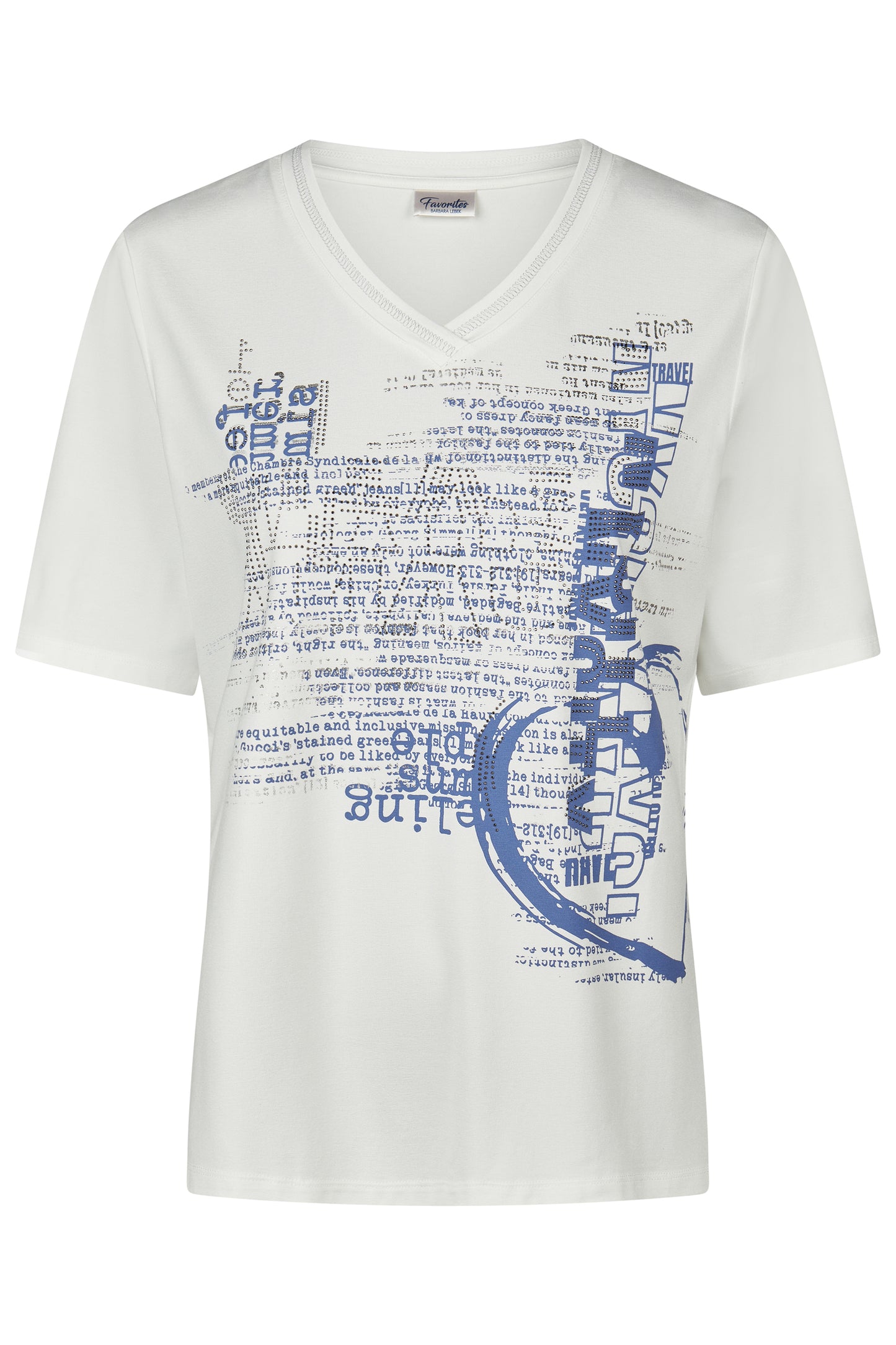 Barbara Lebek Script Print Top Off-White 56640062-120