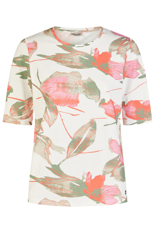 Barbara Lebek Floral Print Top Khaki 57200062-651