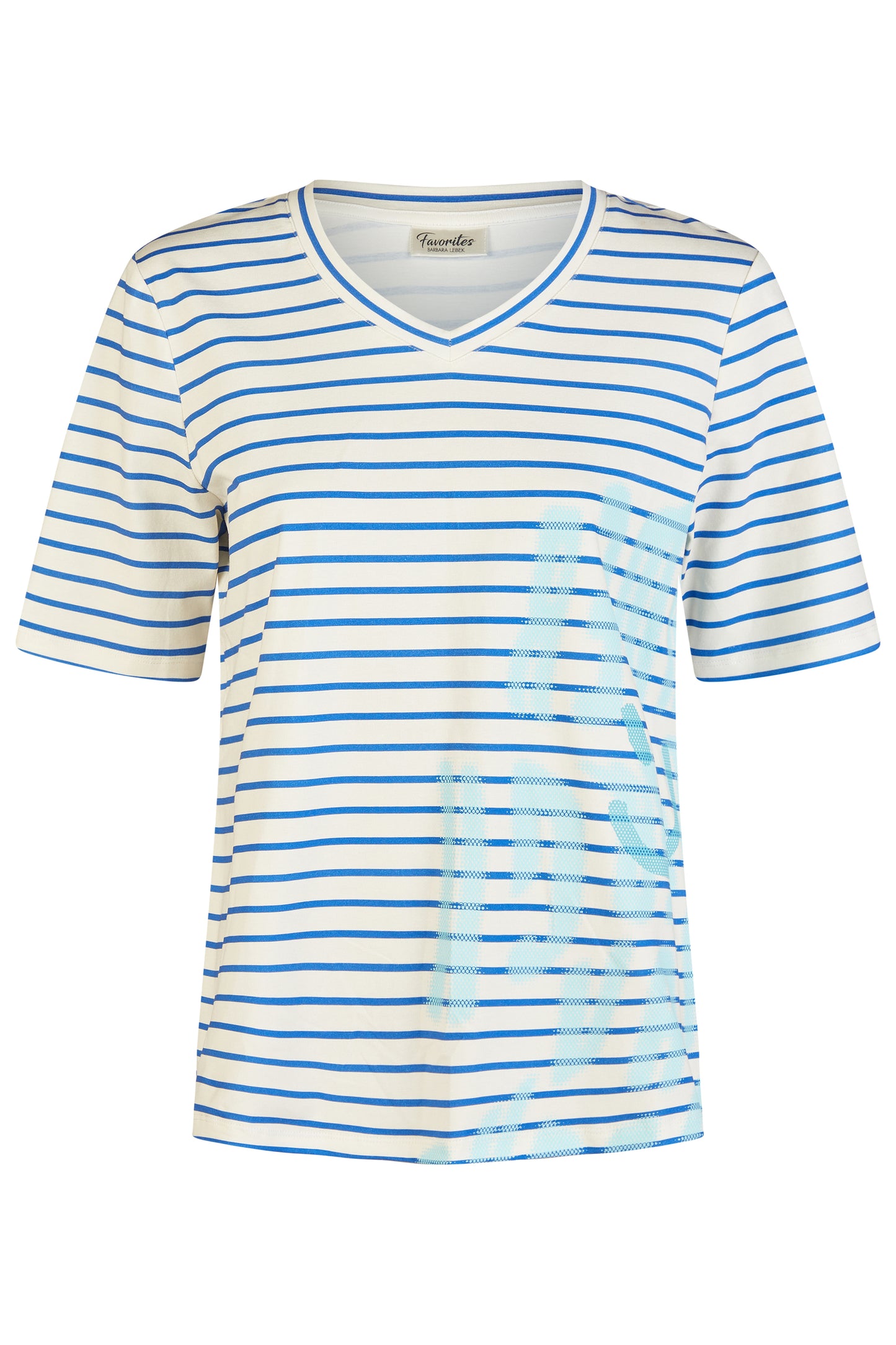 Barbara Lebek Stripe Print Top Ocean Blue 57610062-771