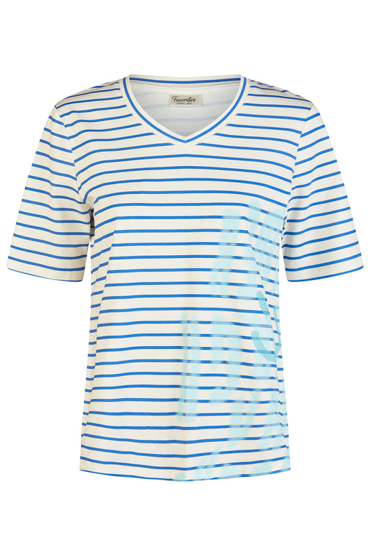 Barbara Lebek Stripe Print Top Ocean Blue 57610062-771
